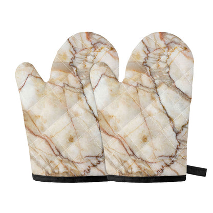 Brown Marble Print Oven Mitts