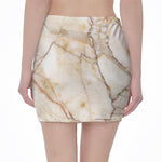 Brown Marble Print Pencil Mini Skirt