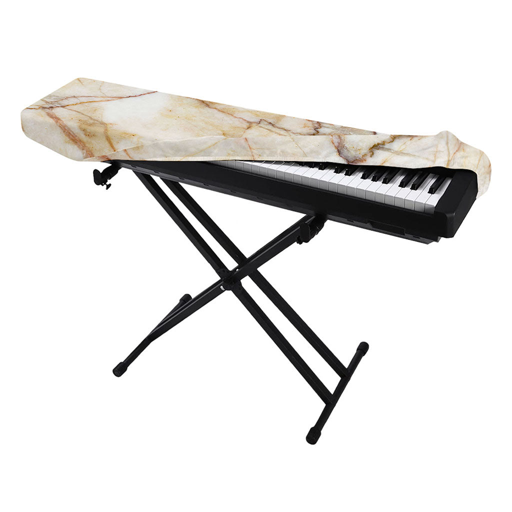 Brown Marble Print Piano Keyboard Cover