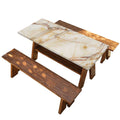 Brown Marble Print Picnic Table Cover