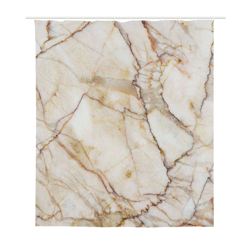 Brown Marble Print Polyester Shower Curtain