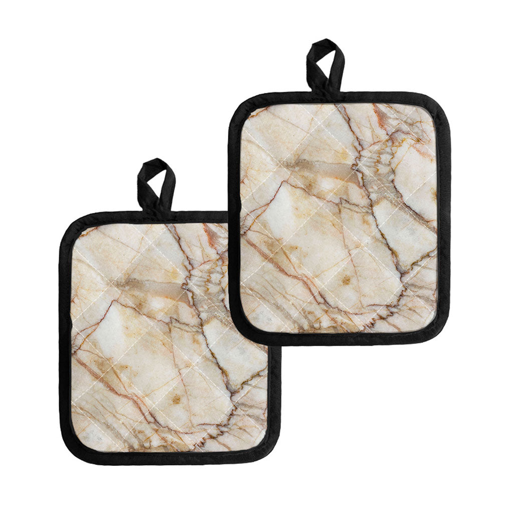 Brown Marble Print Pot Holders
