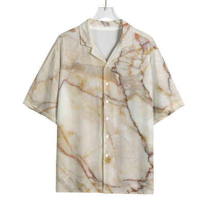 Brown Marble Print Rayon Hawaiian Shirt