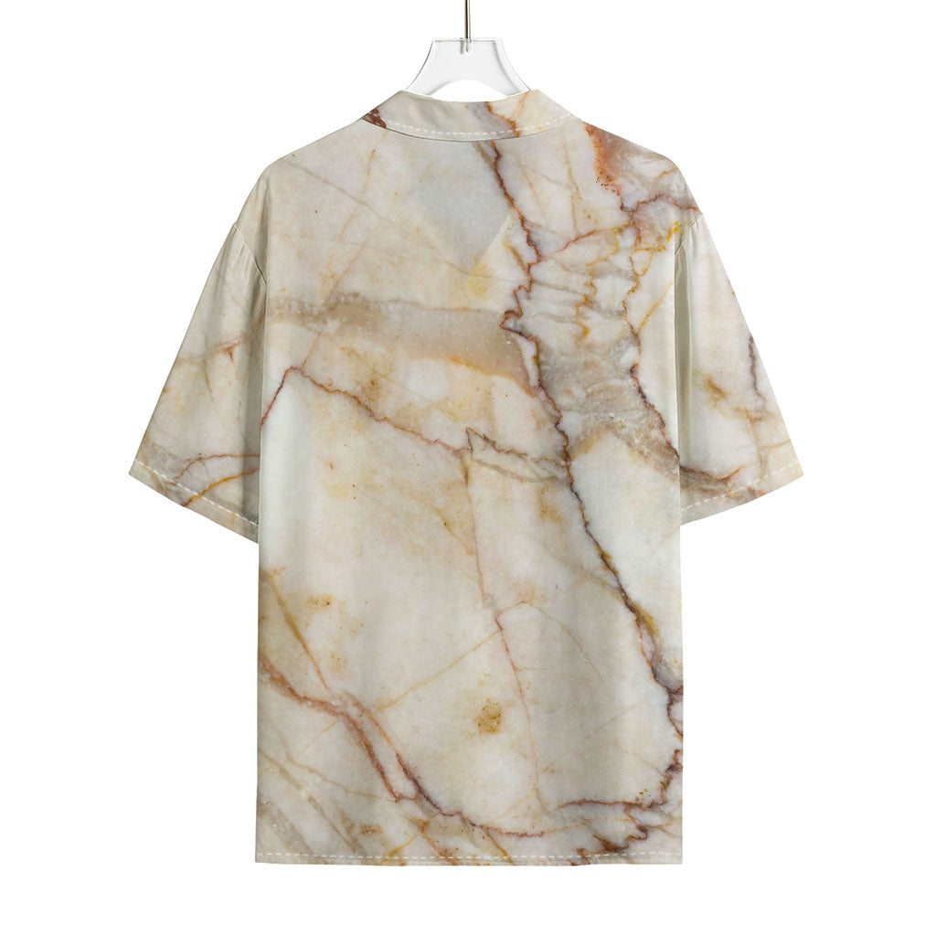 Brown Marble Print Rayon Hawaiian Shirt