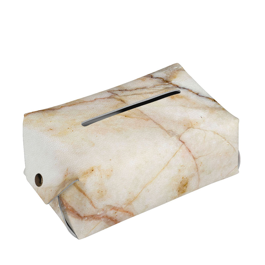Brown Marble Print Rectangle Tissue Box Cover