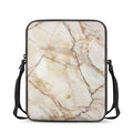Brown Marble Print Rectangular Crossbody Bag