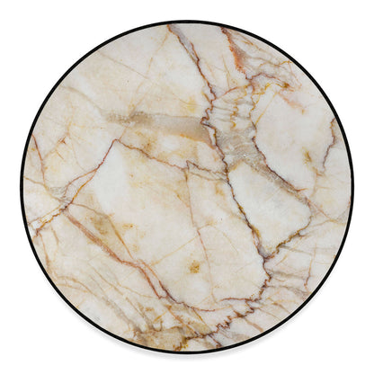 Brown Marble Print Round Floor Mat
