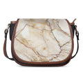 Brown Marble Print Saddle Bag