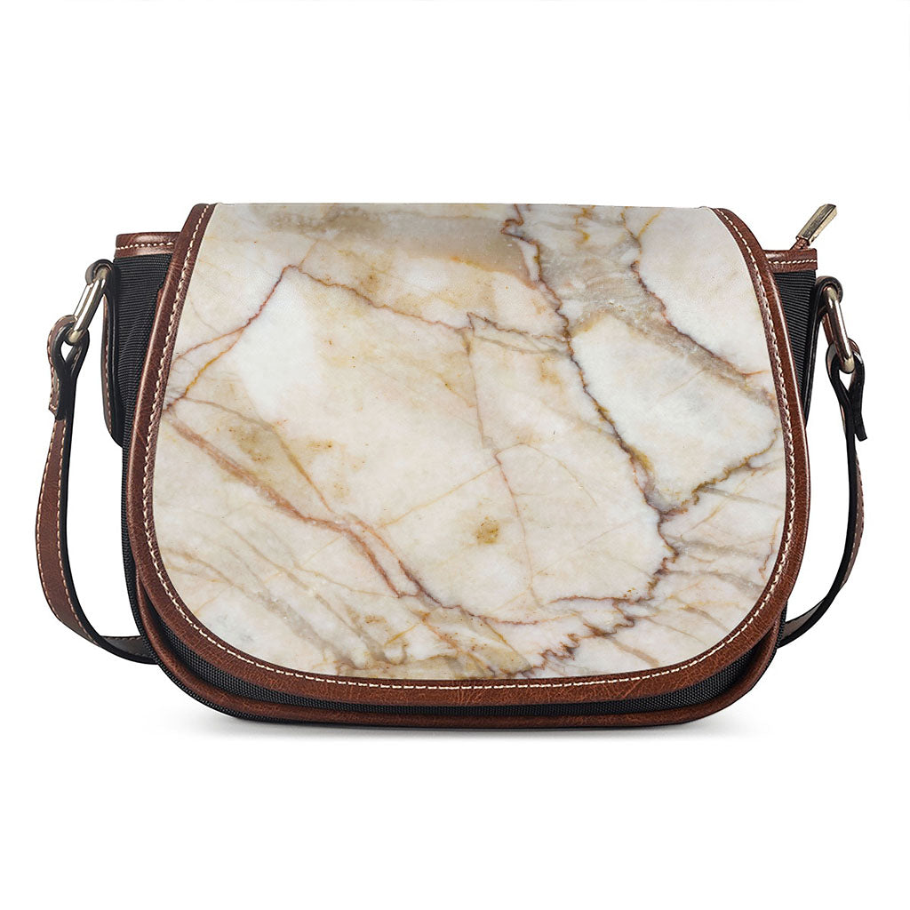Brown Marble Print Saddle Bag