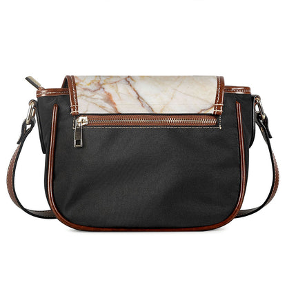 Brown Marble Print Saddle Bag