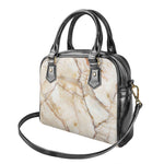 Brown Marble Print Shoulder Handbag