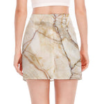 Brown Marble Print Side Slit Mini Skirt