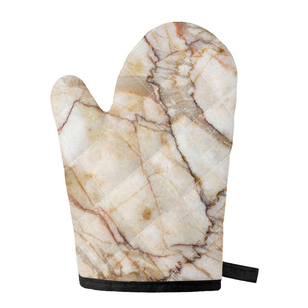 Brown Marble Print Single Oven Mitt