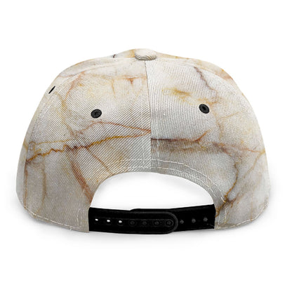 Brown Marble Print Snapback Cap
