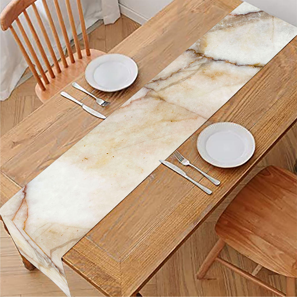 Brown Marble Print Table Runner