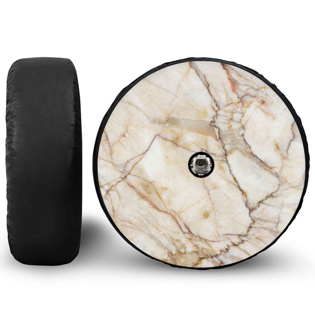 Brown Marble Print Tire Cover With Camera Hole