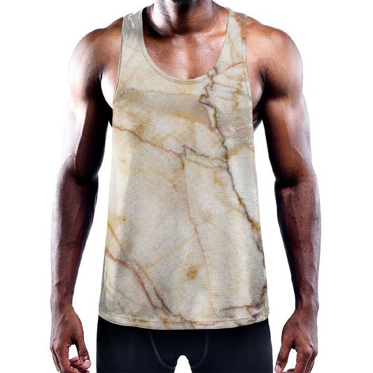 Brown Marble Print Training Tank Top