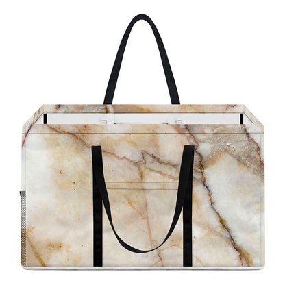 Brown Marble Print Utility Tote Bag