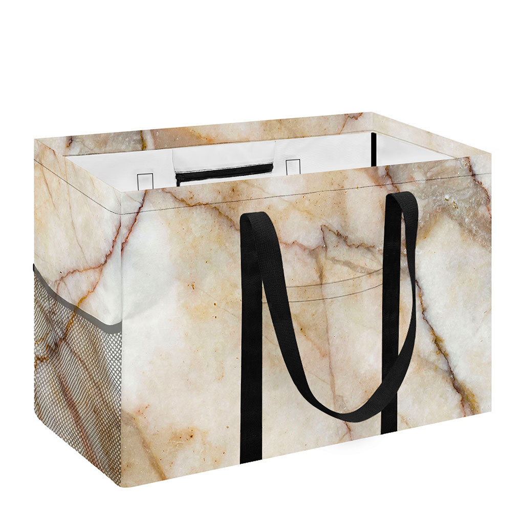 Brown Marble Print Utility Tote Bag