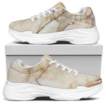 Brown Marble Print White Chunky Shoes