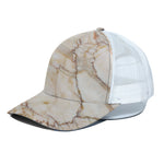 Brown Marble Print White Mesh Trucker Cap
