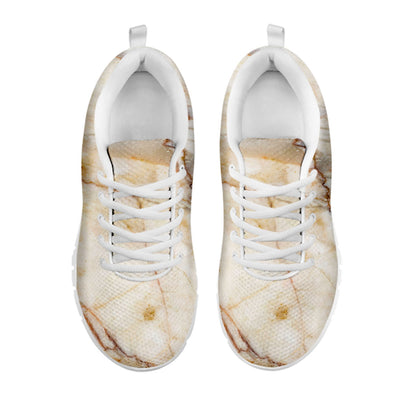 Brown Marble Print White Running Shoes