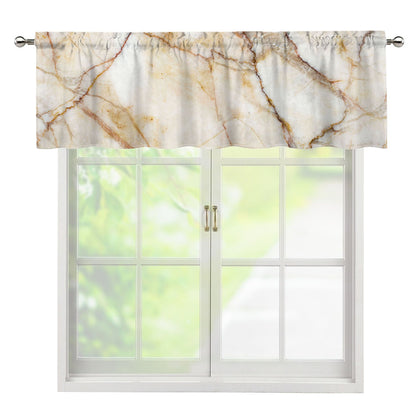 Brown Marble Print Window Valance