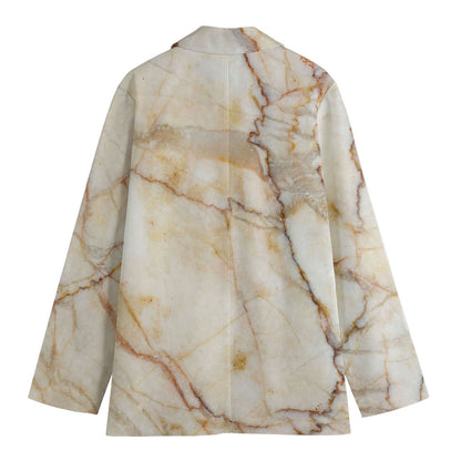 Brown Marble Print Women's Blazer