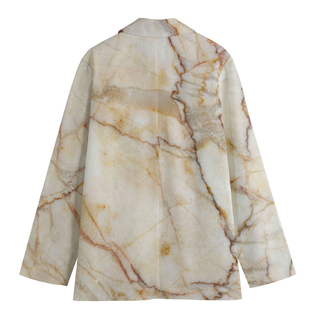 Brown Marble Print Women's Cotton Blazer