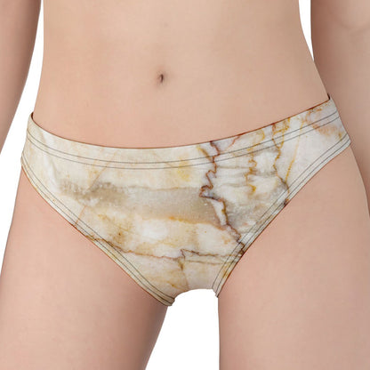 Brown Marble Print Women's Panties