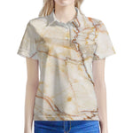Brown Marble Print Women's Polo Shirt