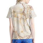 Brown Marble Print Women's Polo Shirt
