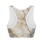 Brown Marble Print Women's Sports Bra