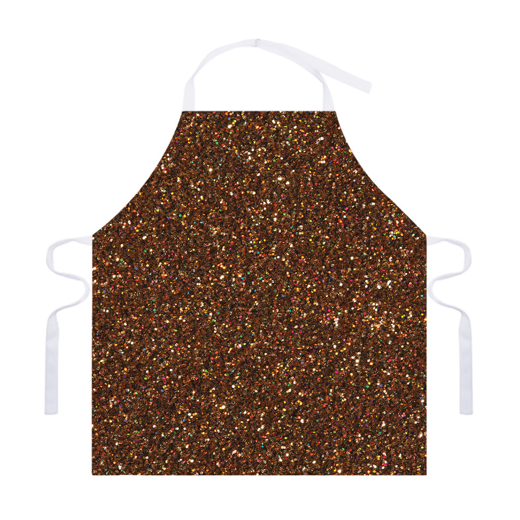 Brown (NOT Real) Glitter Print Adjustable Apron