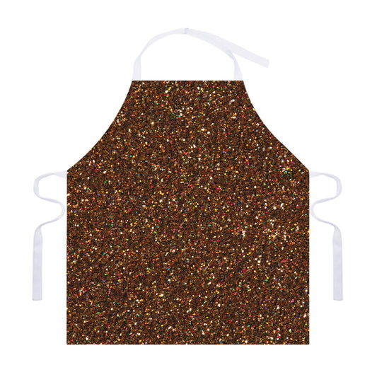 Brown (NOT Real) Glitter Print Adjustable Apron