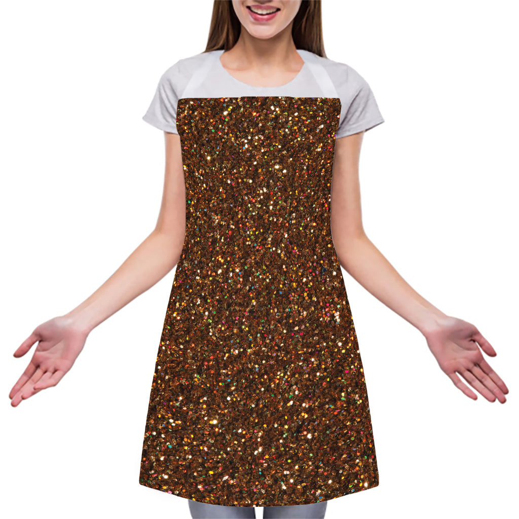 Brown (NOT Real) Glitter Print Adjustable Apron