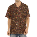 Brown (NOT Real) Glitter Print Aloha Shirt
