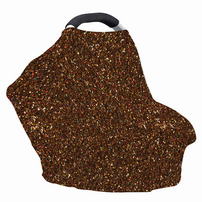 Brown (NOT Real) Glitter Print Baby Seat Cover