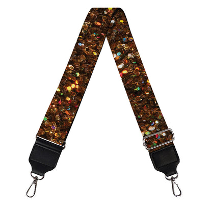 Brown (NOT Real) Glitter Print Bag Strap