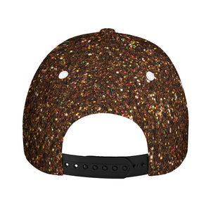 Brown (NOT Real) Glitter Print Baseball Cap