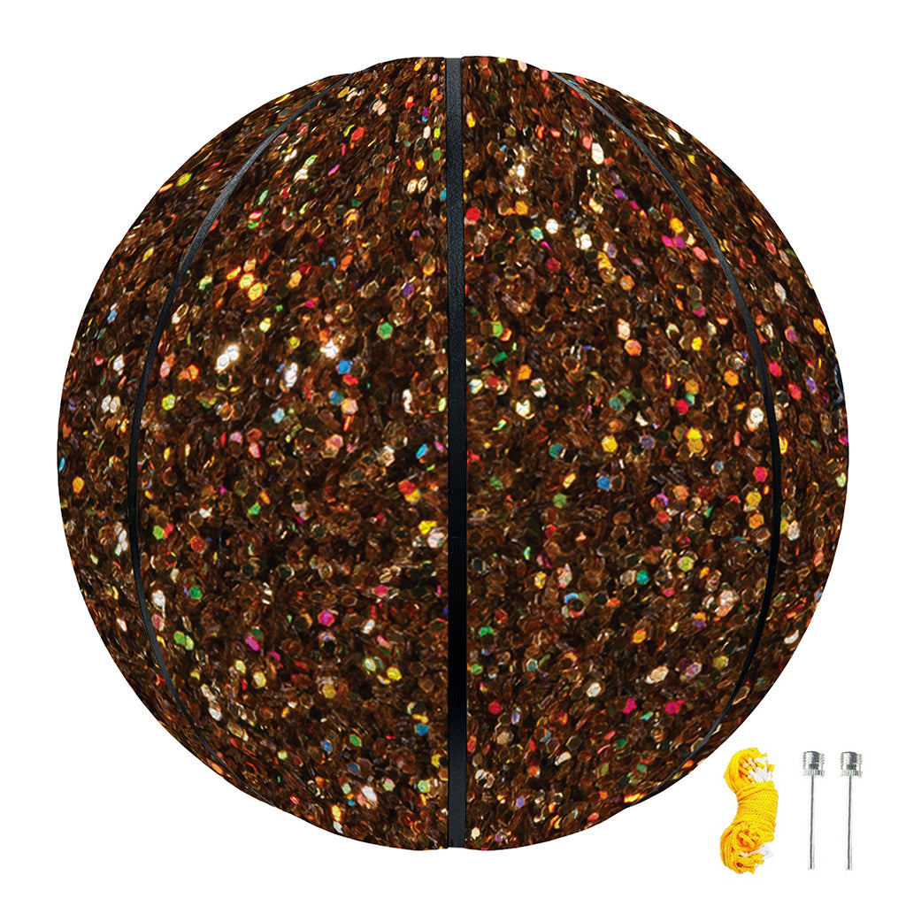 Brown (NOT Real) Glitter Print Basketball