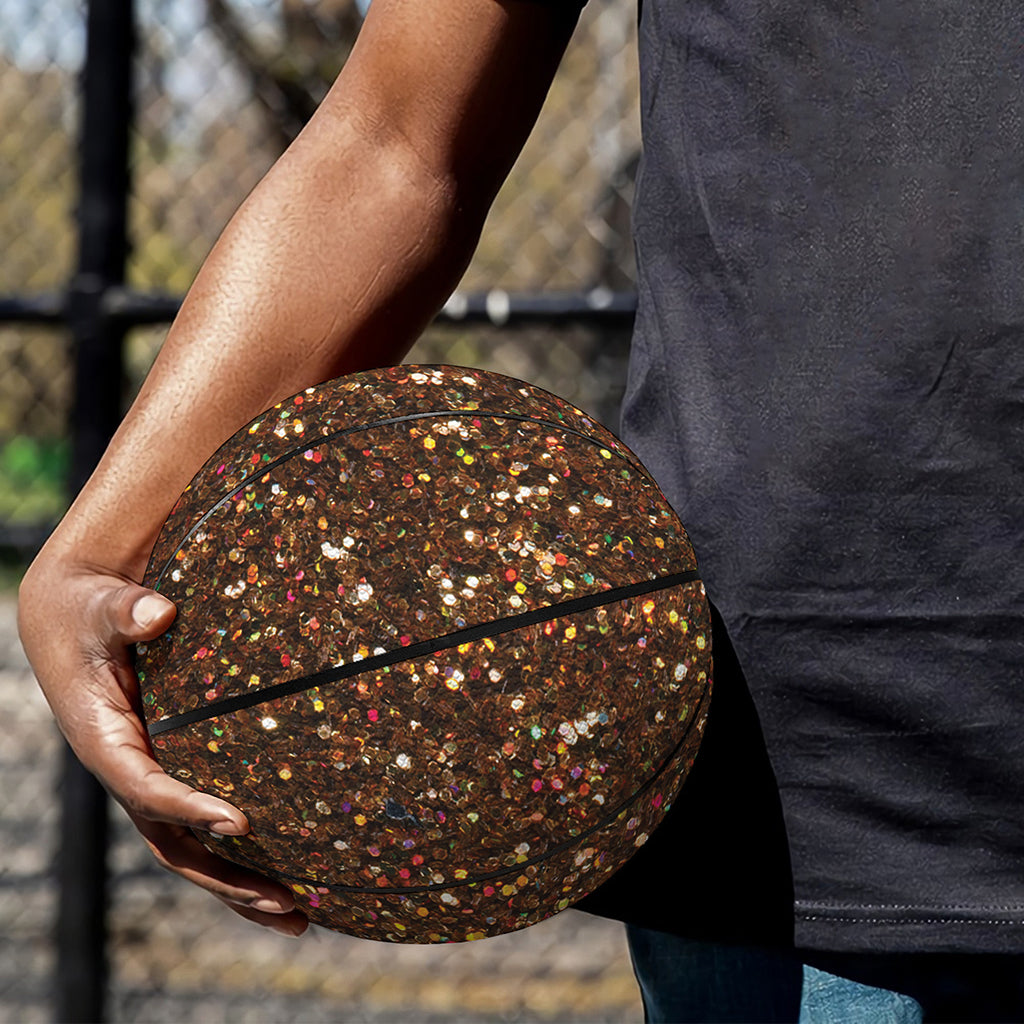 Brown (NOT Real) Glitter Print Basketball