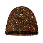 Brown (NOT Real) Glitter Print Beanie
