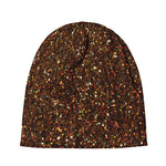 Brown (NOT Real) Glitter Print Beanie
