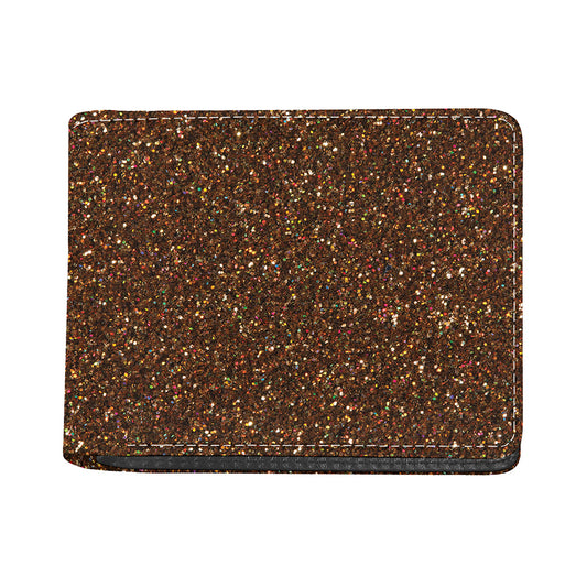 Brown (NOT Real) Glitter Print Bifold Wallet