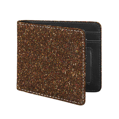 Brown (NOT Real) Glitter Print Bifold Wallet