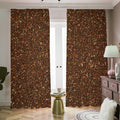 Brown (NOT Real) Glitter Print Dimout Pencil Pleat Curtains