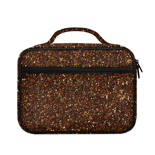 Brown (NOT Real) Glitter Print Briefcase Bible Bag