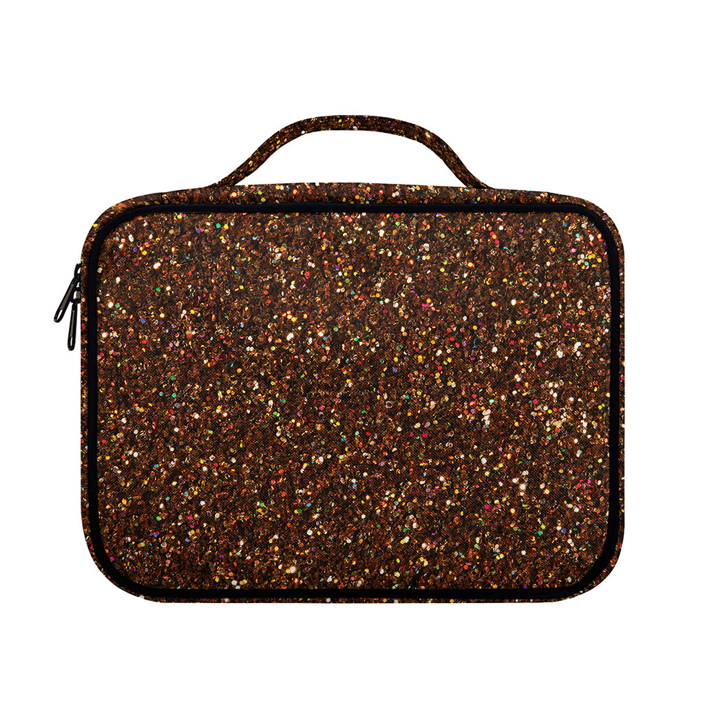 Brown (NOT Real) Glitter Print Briefcase Bible Bag