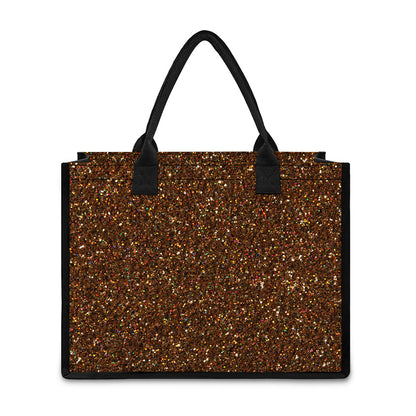 Brown (NOT Real) Glitter Print Canvas Tote Bag